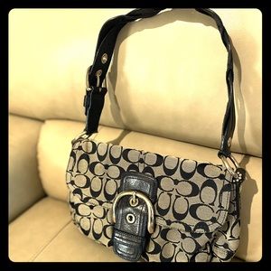 Coach handbag (black leather trim)